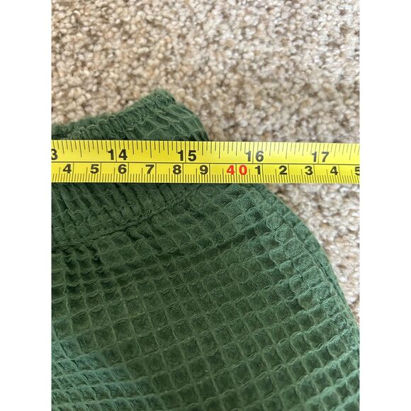 Negative Space Waffle Shorts Mens M Green Drawstring Knit Weave‎ Casual Beach - Picture 8 of 9